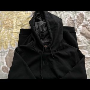 Black Unisex Satin Lined Hood Hoodie by KIN